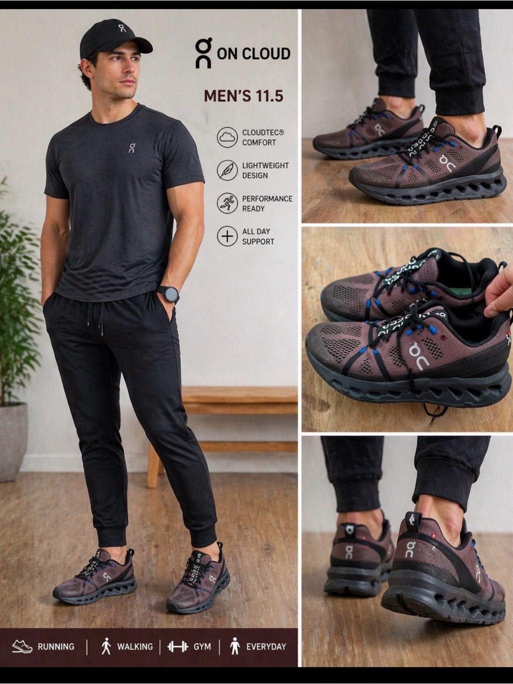 On Running Black Men's Joggers Slim Athletic Sweatpants